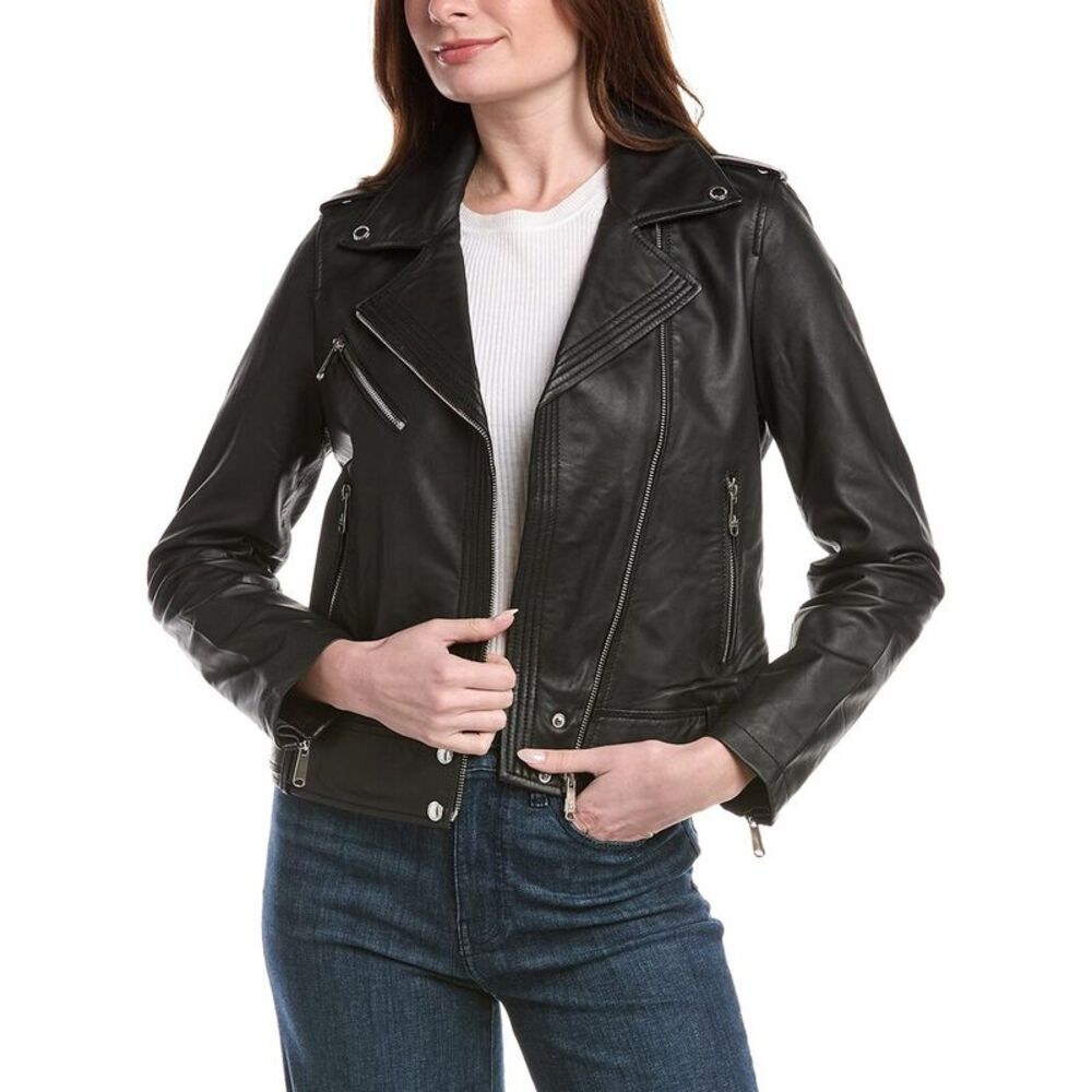 Sam Edelman Womens  Leather Moto Jacket